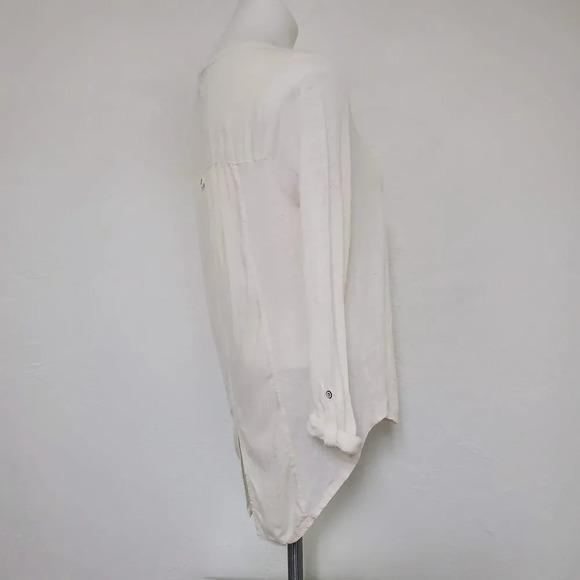 LUCKY BRAND | Montecito White Henley Split Tail Small - Picture 9 of 10